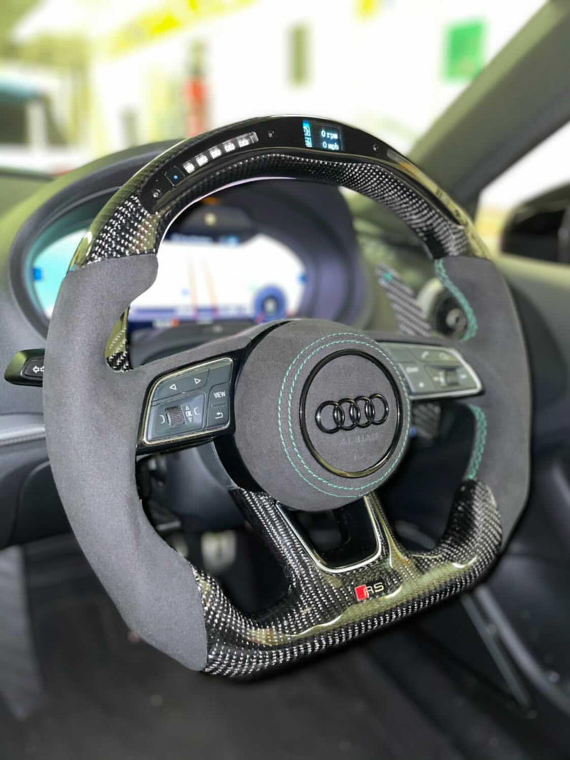 Audi Carbon-fiber Flat-bottom Steering Wheel