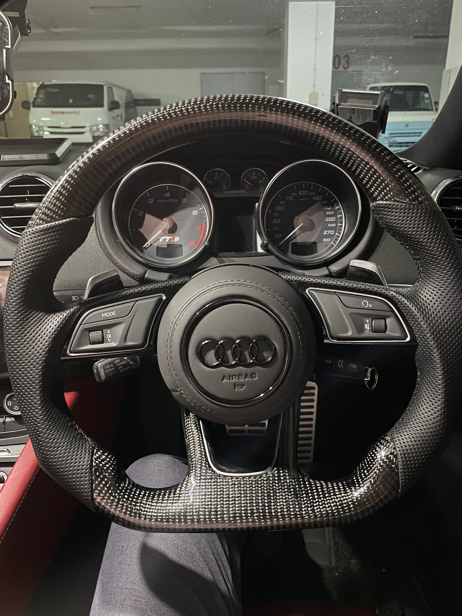 Audi Carbon-fiber Flat-bottom Steering Wheel